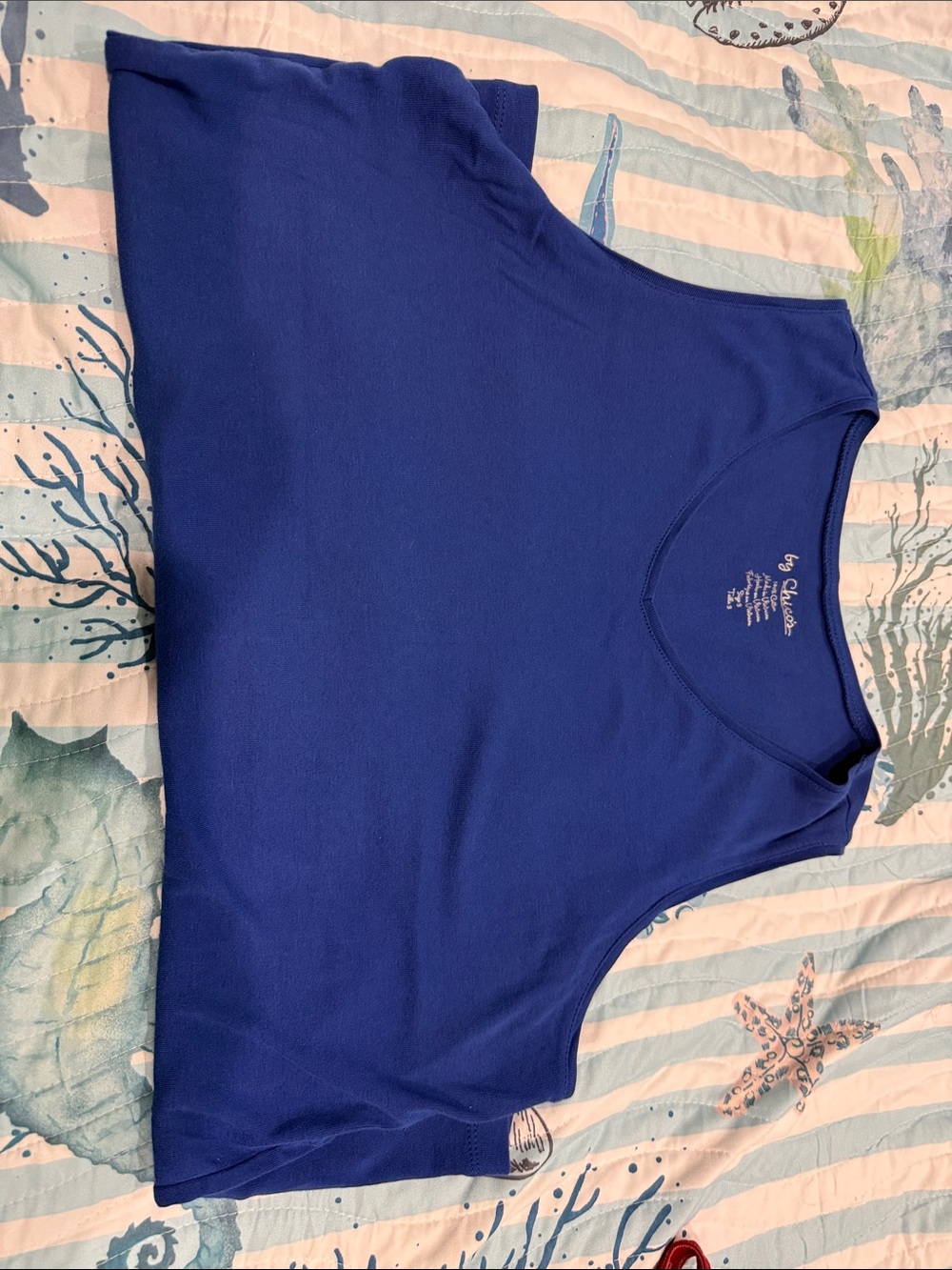 Chico's Deep Blue Scoop Neck Tank